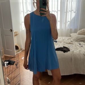 Alice and Olivia formal silk blue swing dress